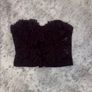 Elegant Lace Bustier Top - eggplant color